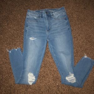 American Eagle ripped mom jeans